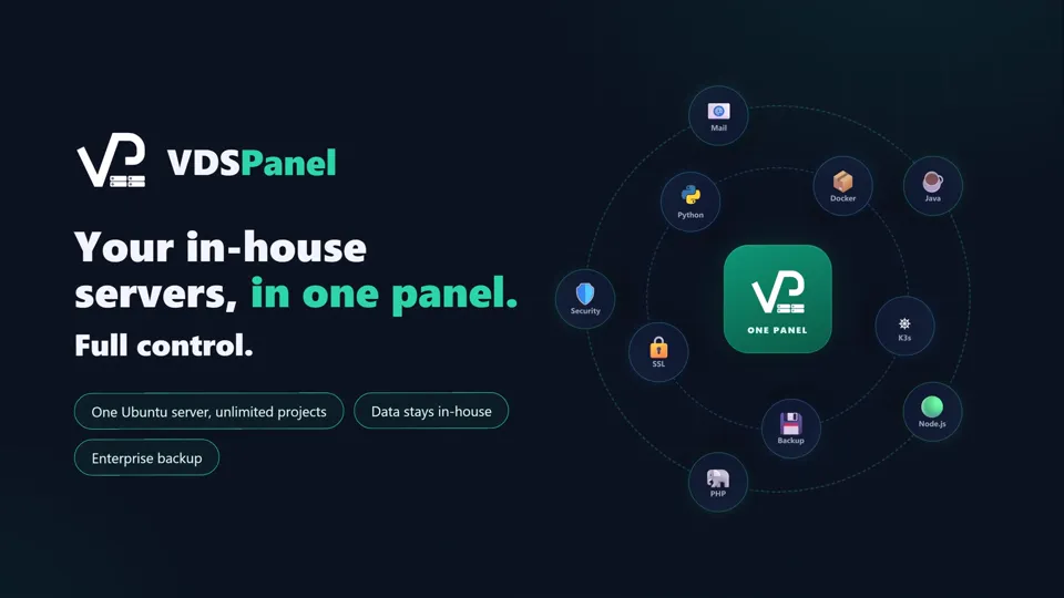 VDS Panel product tour preview - self-hosted server management panel